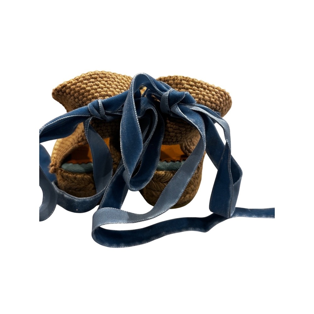 Penelope Chilvers Low Valenciana Dali‎ Espadrilles Sky/Blue Velvet Anthropologie - Picture 9 of 13